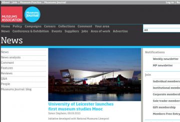 {PRESS} First Museum MOOC by Uni of Leicester
